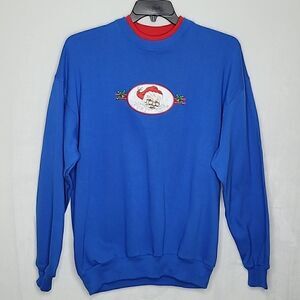 Vtg MC Energy Santa Clause Christmas Sweater Size Large